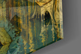 Venice Grand Canal glass wall art close-up detail of the printed surface on tempered glass