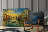 Venice Grand Canal glass wall art hanging as a focal point in a modern room