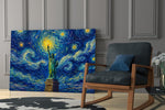 Statue of Liberty glass wall art hanging as a focal point in a modern room