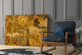 Statue of Liberty glass wall art hanging as a focal point in a modern room