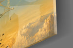 Statue of Liberty glass wall art close-up detail of the printed surface on tempered glass
