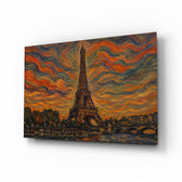 Eiffel Tower glass wall art, angled view of the tempered glass panel