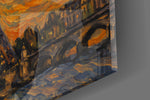 Eiffel Tower glass wall art close-up detail of the printed surface on tempered glass