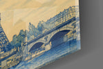 Eiffel Tower glass wall art close-up detail of the printed surface on tempered glass