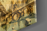 Eiffel Tower glass wall art close-up detail of the printed surface on tempered glass