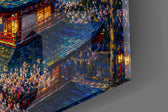 Mount Fuji Pagoda glass wall art close-up detail of the printed surface on tempered glass