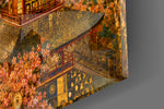 Mount Fuji Pagoda glass wall art close-up detail of the printed surface on tempered glass