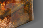 Mount Fuji Pagoda glass wall art close-up detail of the printed surface on tempered glass