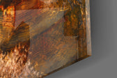 Mount Fuji Pagoda glass wall art close-up detail of the printed surface on tempered glass