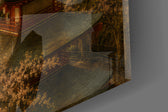 Mount Fuji Pagoda glass wall art close-up detail of the printed surface on tempered glass
