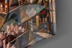 Mount Fuji Pagoda glass wall art close-up detail of the printed surface on tempered glass