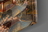 Mount Fuji Pagoda glass wall art close-up detail of the printed surface on tempered glass