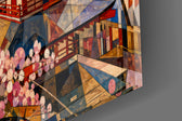 Mount Fuji Pagoda glass wall art close-up detail of the printed surface on tempered glass