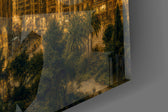 Sagrada Familia glass wall art close-up detail of the printed surface on tempered glass
