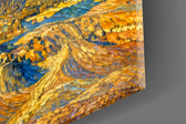 Pyramids of Giza glass wall art close-up detail of the printed surface on tempered glass