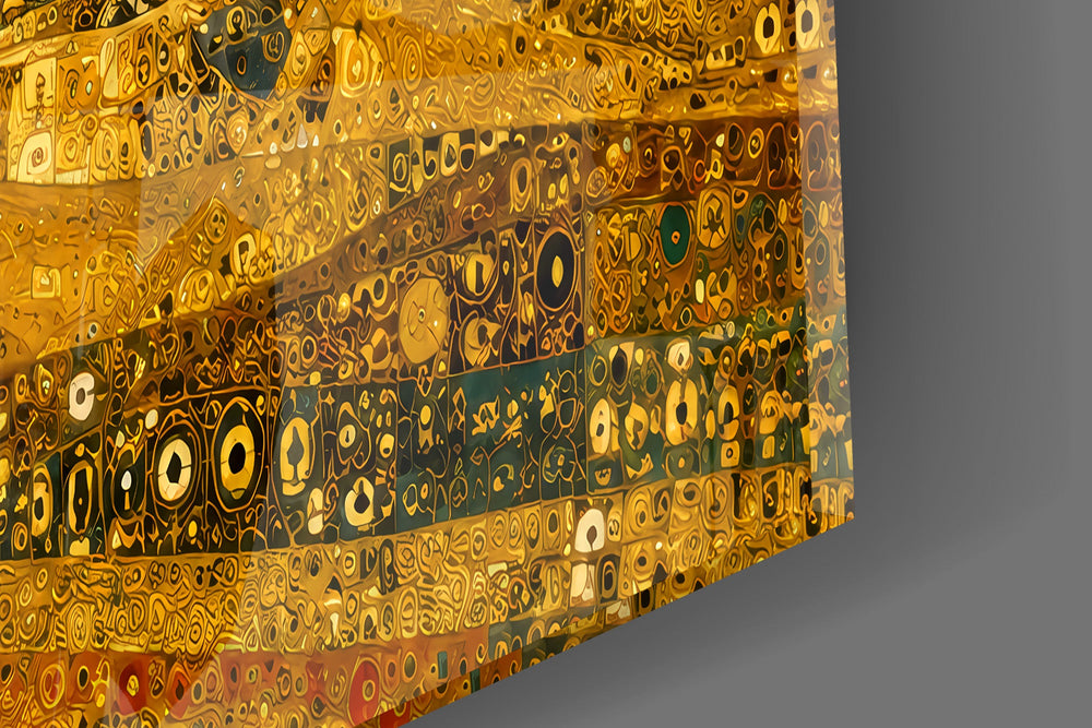 Pyramids of Giza glass wall art close-up detail of the printed surface on tempered glass