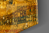 Pyramids of Giza glass wall art close-up detail of the printed surface on tempered glass