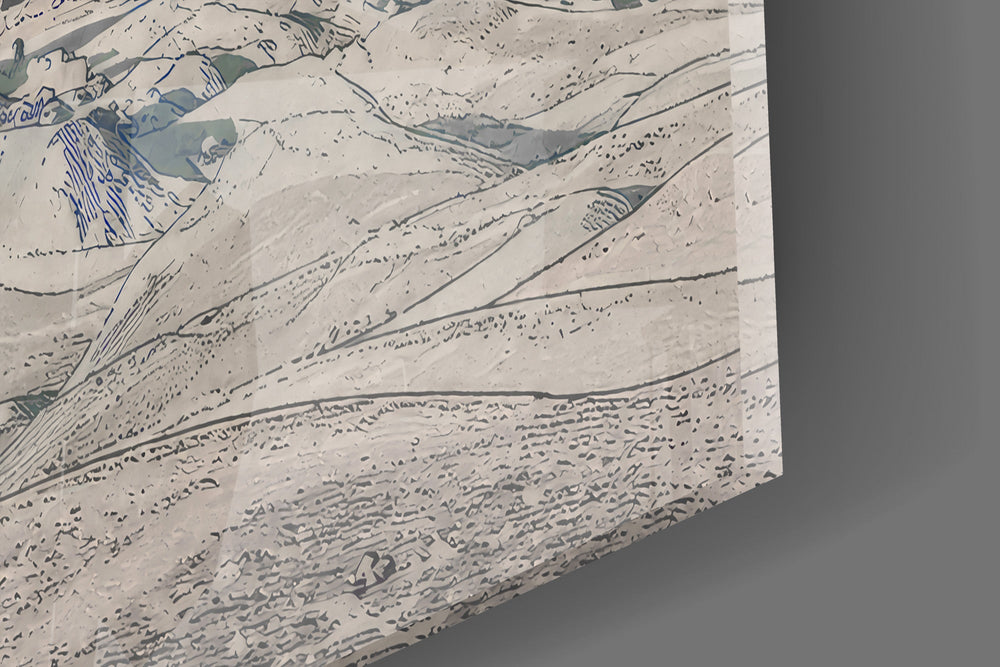 Pyramids of Giza glass wall art close-up detail of the printed surface on tempered glass
