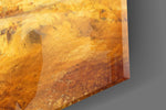 Pyramids of Giza glass wall art close-up detail of the printed surface on tempered glass