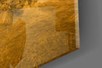 Pyramids of Giza glass wall art close-up detail of the printed surface on tempered glass