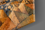 Pyramids of Giza glass wall art close-up detail of the printed surface on tempered glass