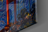 Istanbul Bosphorus Bridge glass wall art close-up detail of the printed surface on tempered glass