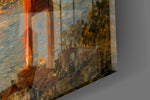 Istanbul Bosphorus Bridge glass wall art close-up detail of the printed surface on tempered glass