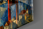 Istanbul Bosphorus Bridge glass wall art close-up detail of the printed surface on tempered glass