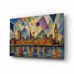 Big Ben Westminster glass wall art, angled view of the tempered glass panel