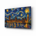 Big Ben Westminster glass wall art, angled view of the tempered glass panel