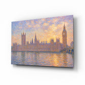 Big Ben Westminster glass wall art, angled view of the tempered glass panel