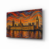 Big Ben Westminster glass wall art, angled view of the tempered glass panel