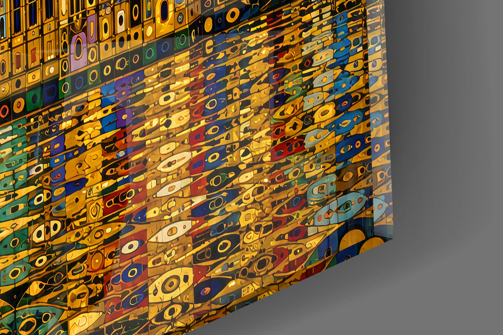 Big Ben Westminster glass wall art close-up detail of the printed surface on tempered glass