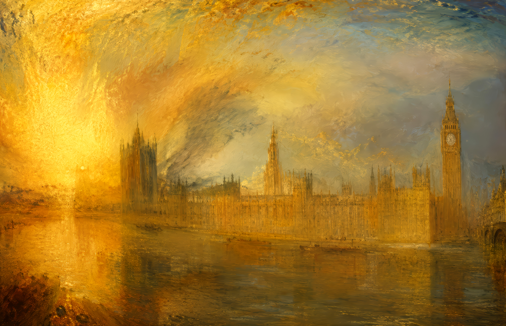 Big Ben Westminster Turner Style Glass Wall Art