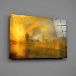 Big Ben Westminster glass wall art mounted flat on a grey wall