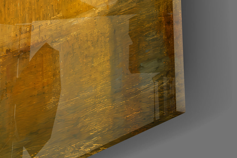 Big Ben Westminster glass wall art close-up detail of the printed surface on tempered glass