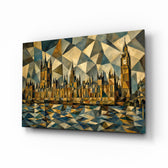 Big Ben Westminster glass wall art, angled view of the tempered glass panel