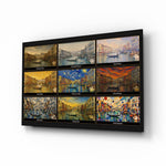 Venice Grand Canal glass wall art, angled view of the tempered glass panel