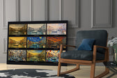 Venice Grand Canal glass wall art hanging as a focal point in a modern room