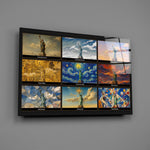 Statue of Liberty glass wall art mounted flat on a grey wall