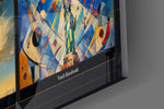 Statue of Liberty glass wall art close-up detail of the printed surface on tempered glass