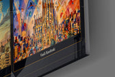 Sagrada Familia glass wall art close-up detail of the printed surface on tempered glass