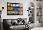 Sagrada Familia glass wall art styled in a contemporary living room