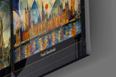 Big Ben Westminster glass wall art close-up detail of the printed surface on tempered glass