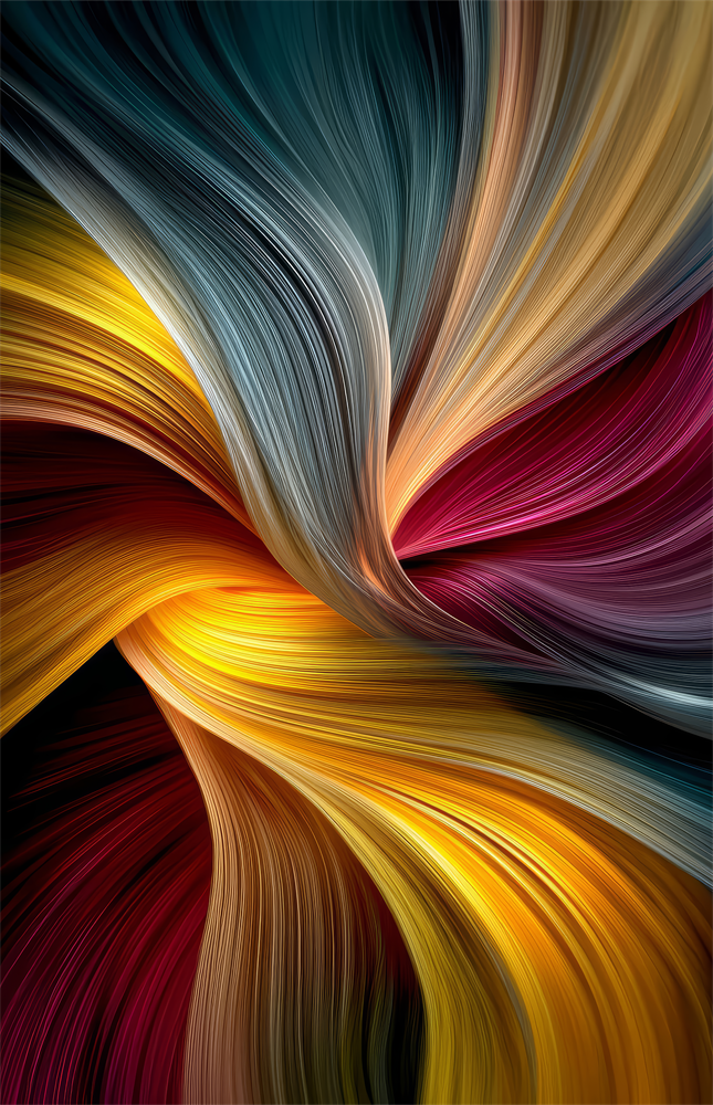 Silken Colour Vortex Abstract Glass Wall Art