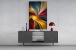 Silken Colour Vortex Abstract Glass Wall Art