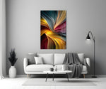Silken Colour Vortex Abstract Glass Wall Art