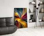 Silken Colour Vortex Abstract Glass Wall Art