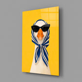 Goose in Headscarf and Sunglasses Pop Art Glass Wall Art