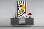 Dalmatian in Polka Dot Headscarf Pop Art Glass Wall Art